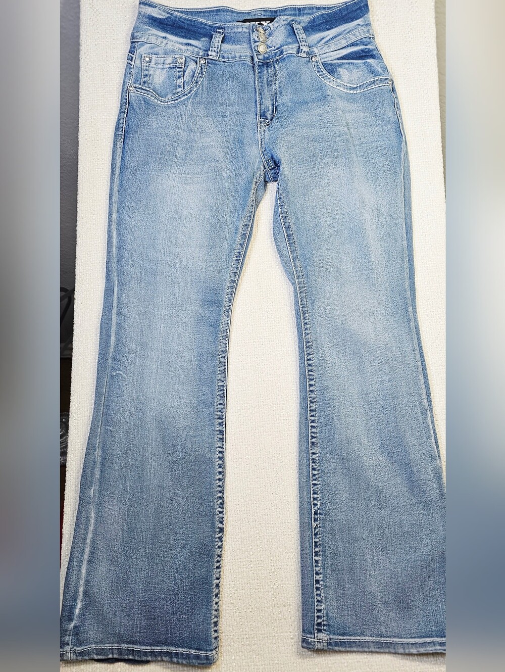 SKY Premium Collection Embellished Cross Pocket Bootcut Jeans Women's 15/16 Y2K